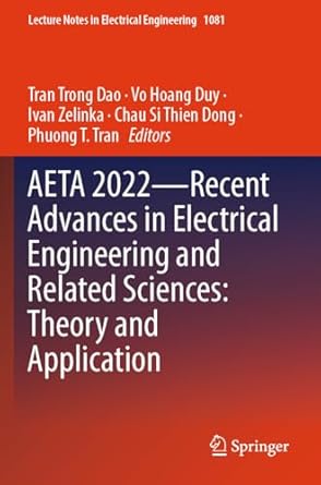 aeta 2022 recent advances in electrical engineering and related sciences theory and application 1st edition
