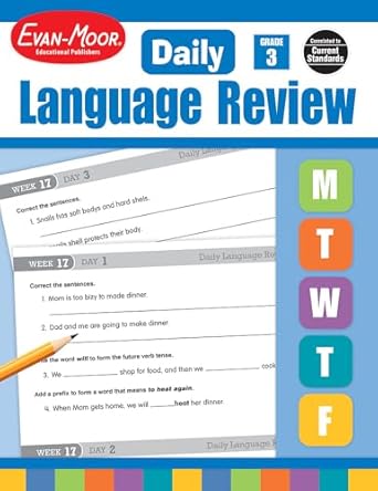 evan moor daily language review grade 3 activities homeschooling and classroom resource workbook reproducible