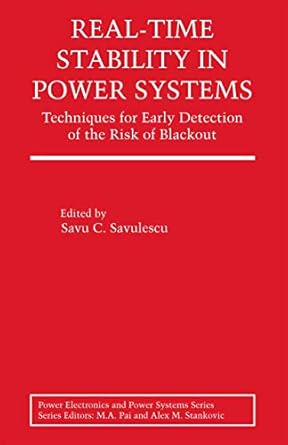 real time stability in power systems techniques for early detection of the risk of blackout 1st edition savu