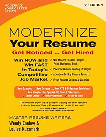 modernize your resume get noticed get hired 1st edition wendy enelow ,louise kursmark 0996680322,