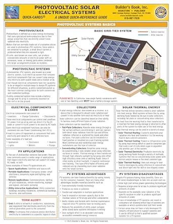 photovoltaic solar electrical systems quick card 2025 1st edition inc builder's book 1622707370,