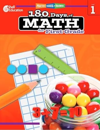 shell education 180 days of math for first grade 1st edition jodene smith 1425808042, 978-1425808044