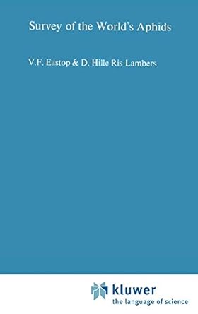 survey of the worlds aphids 1st edition v f eastop 906193561x, 978-9061935612