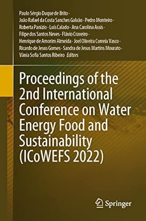 proceedings of the 2nd international conference on water energy food and sustainability 1st edition paulo