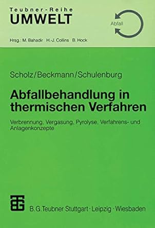 abfallbehandlung in thermischen verfahren verbrennung vergasung pyrolyse verfahrens und anlagenkonzepte 1st