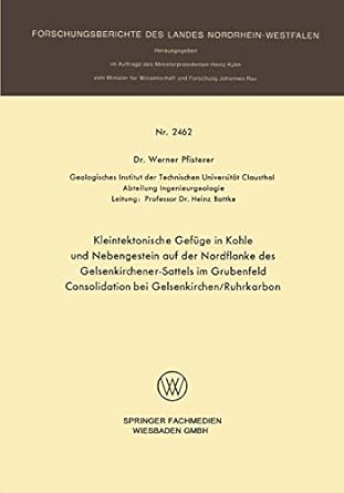 kleintektonische gefuge in kohle und nebengestein auf der nordflanke des gelsenkirchener sattels im