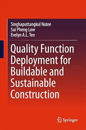 quality function deployment for buildable and sustainable construction 1st edition singhaputtangkul natee