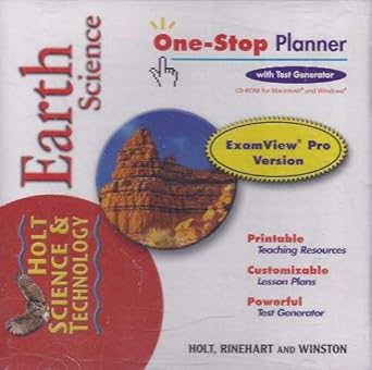 earth science one stop planner cd rom 1st edition and winston holt rinehart 0030565618, 978-0030565618