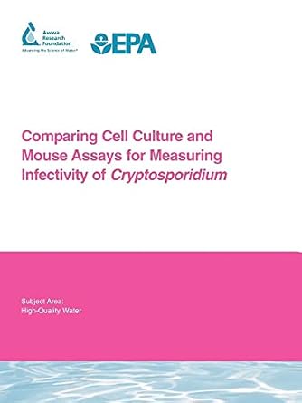 comparing cell culture and mouse assays for measuring infectivity of cryptosporidium 1st edition paul a