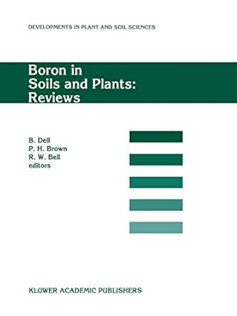 boron in soils and plants reviews invited review papers for boron97 the international symposium on boron in