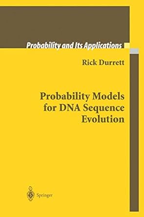 probability models for dna sequence evolution 1st edition rick durrett 038795435x, 978-1846285943