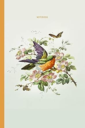 notebook vintage birds flowers and butterflies on pastel green from the miriam and ira d wallach division