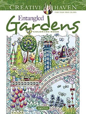 creative haven entangled gardens coloring book color frame and create your own floral wall art decorations