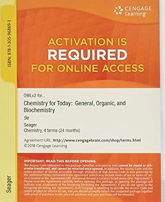 owlv2 with mindtap reader 4 terms printed access card for seager/slabaugh/hansens chemistry for today general