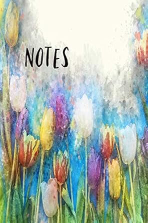 notes floral flowers tulips watercolour florist book notepad notebook composition and journal gratitude dot