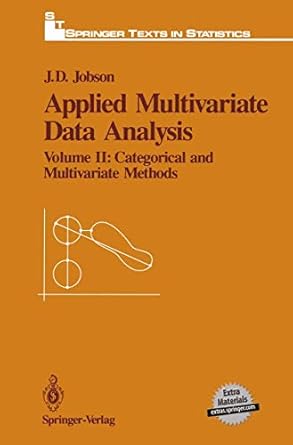 applied multivariate data analysis volume ii categorical and multivariate methods 1st edition j d jobson