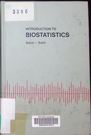 introduction to biostatistics 1st edition robert r sokal 0716706938, 978-0716706939
