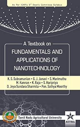 textbook on fundamentals and applications of nanotechnology 1st edition k s subramanian 9390384605,