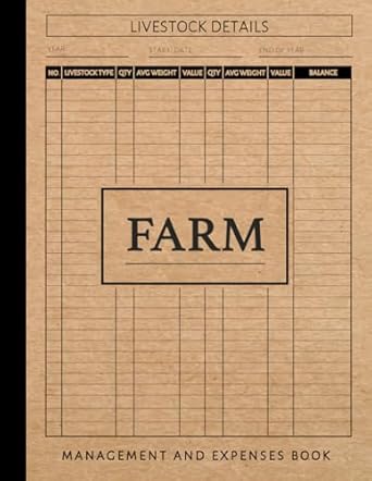 farm management and expenses book agricultural income and ledger organiser track and document your livestock