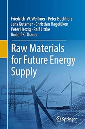 raw materials for future energy supply 1st edition friedrich w wellmer ,peter buchholz ,jens gutzmer
