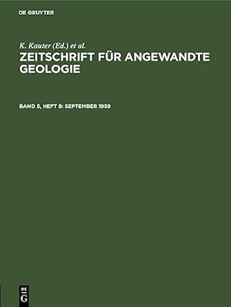 september 1959 1st edition k kauter ,f stammberger ,g tischendorf ,zentrales geologisches institut