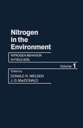 nitrogen behavior in field soil 1st edition donald r nielsen 1483244105, 978-1483244105