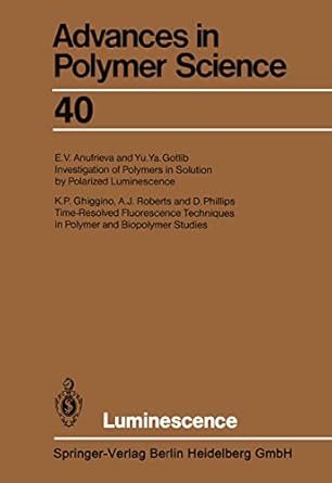 luminescence 1st edition e v anufrieva 3540105506, 978-3540105503