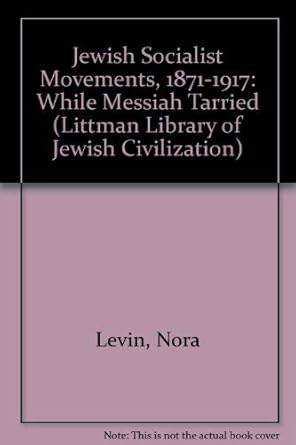 jewish socialist movements 1871 1917 while messiah tarried 1st edition nora levin 0710089139, 978-0710089137