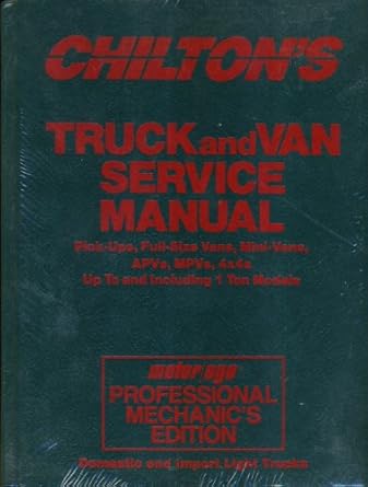chiltons truck and van service manual 1986 1990 motor/age professional 1st edition chilton book co