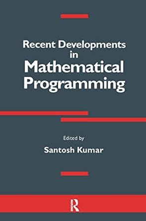 recent developments in mathematical programming on behalf of the australian society for operations research