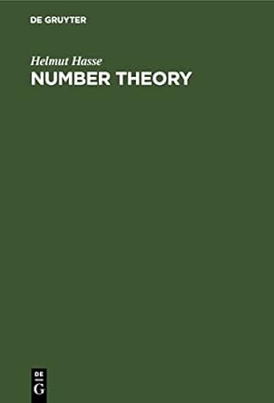 number theory 1st edition helmut hasse 3112570057, 978-3112570050