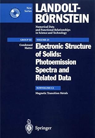magnetic transition metals bd 23 teil c/2 1st edition albrecht goldmann ,a goldmann ,w gudat ,o rader