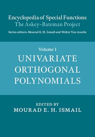 encyclopedia of special functions the askey bateman project 1st edition mourad e h ismail ,walter van assche