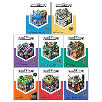 the minecraft collection 8 books box set 1st edition mojang ab ,the official minecraft team 9124131555,
