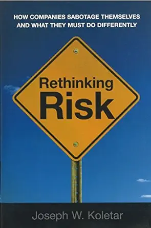 rethinking risk how companies sabotage themselves and what they must do differently 1st edition joseph w
