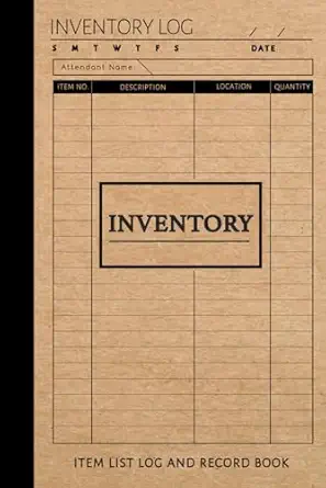 inventory item list log and record book maintenance checklist book to record item and stock levels perfect