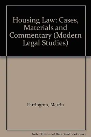 housing law cases materials and commentary 1st edition m and hill partington j 0421382309, 978-0421382305