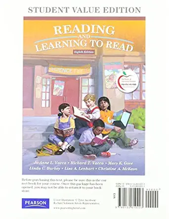 reading and learning to read student 1st edition jo anne l vacca ,richard t vacca ,mary k gove ,linda c