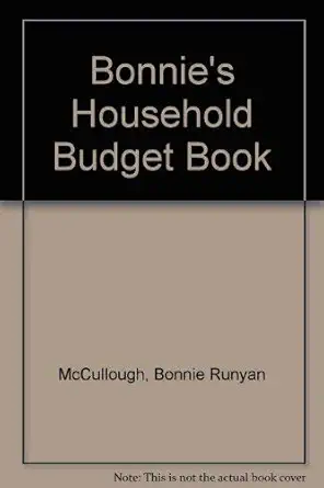 bonnies household budget book 1st edition bonnie runyan mccullough 0312009925, 978-0312009922
