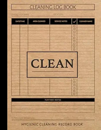 clean hygienic cleaning record book detail and track every refresh ideal for business home and school 1st