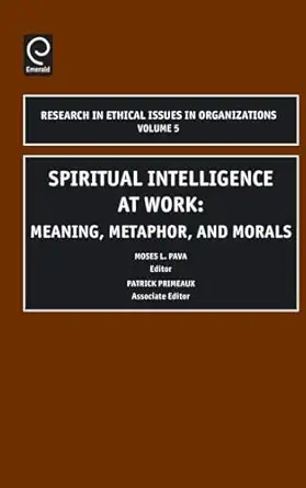 spiritual intelligence at work meaning metaphor and morals 1st edition moses pava 0762310677, 978-0762310678