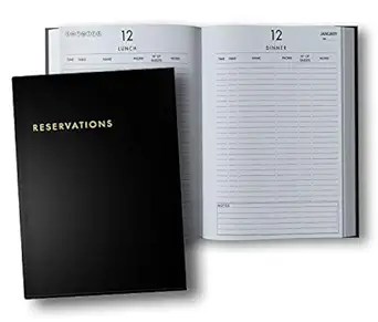 reservations book hardcover restaurant reservations double page per day for lunch and dinner 8 5x11 black 1st