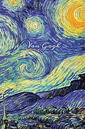 van gogh starry night painting hardcover journal writing notebook diary with dotted grid lined blank vintage