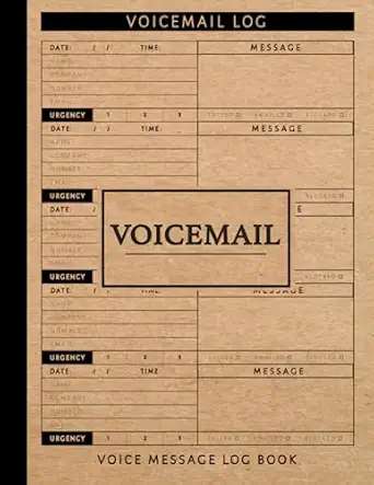 voicemail voice message log book phone record keeper track and document every missed phone call ideal for