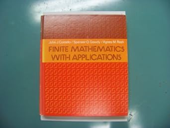 finite mathematics with applications 1st edition john j costello 0155274007, 978-0155274006