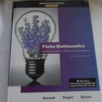 finite mathematics for business economics life sciences and social sciences   answers included isbn