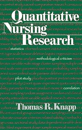 quantitative nursing research 1st edition thomas r knapp 0761913629, 978-0761913627