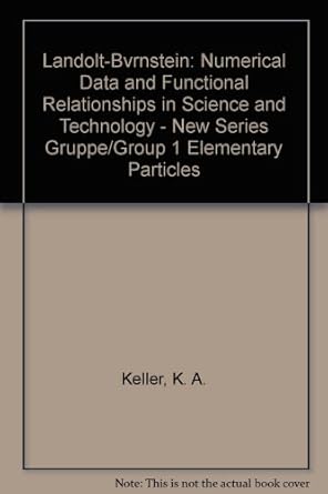 landolt bvrnstein numerical data and functional relationships in science and technology new series