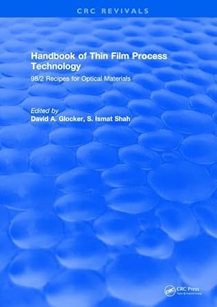 handbook of thin film process technology 98/2 recipes for optical materials 1st edition d glocker 131589369x,
