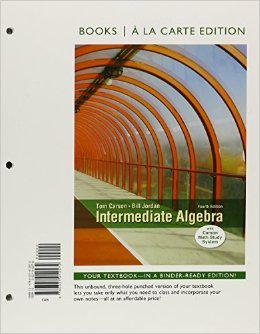 intermediate algebra binder 1st edition tom carson ,bill jordan 1269931113, 978-1269931113